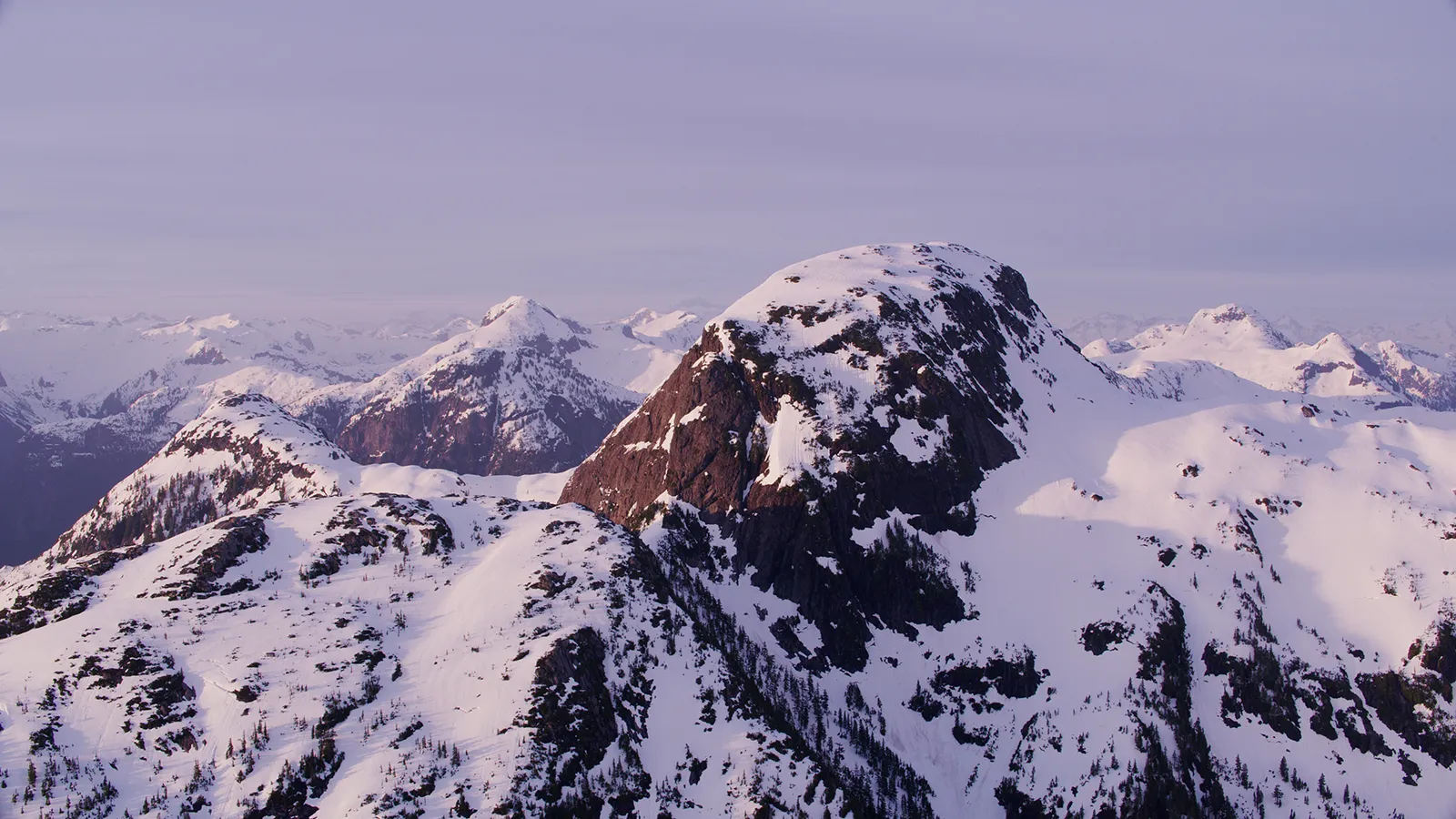 Snow-covered mountain range, Alps