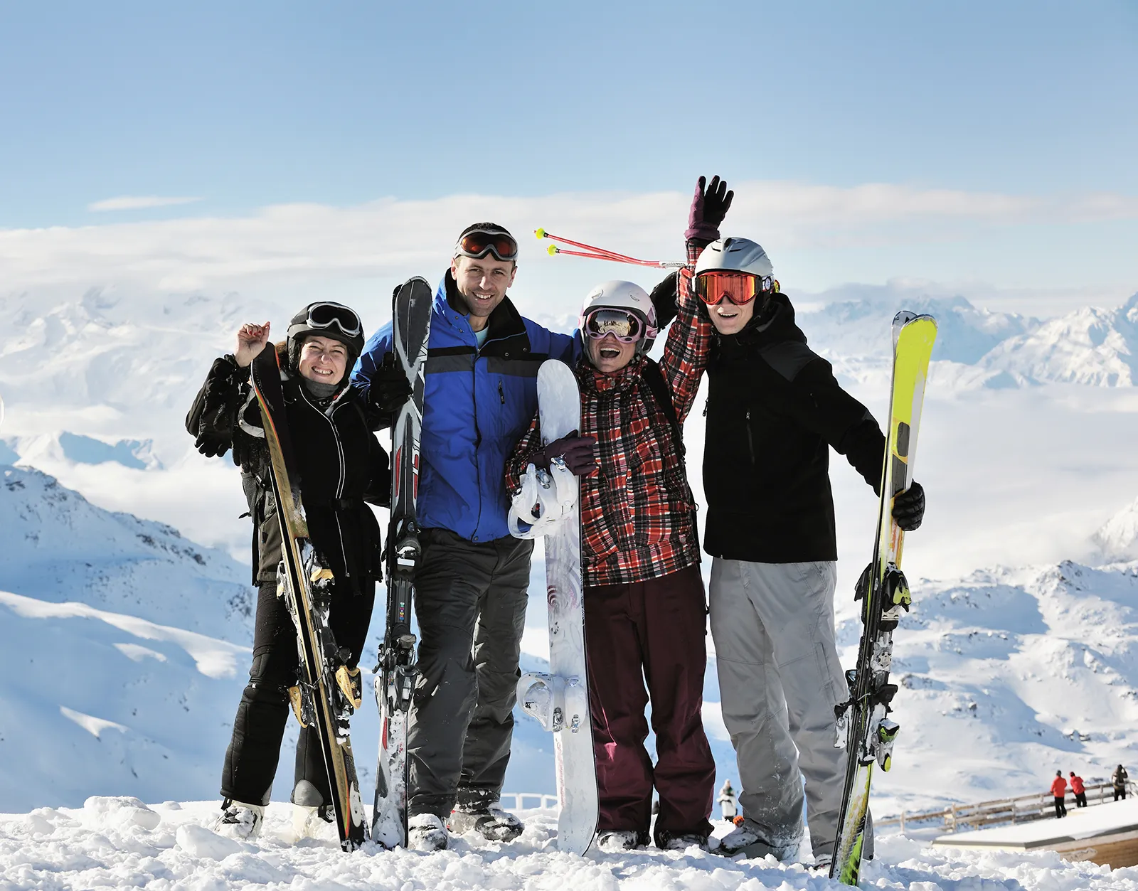 Students skiing