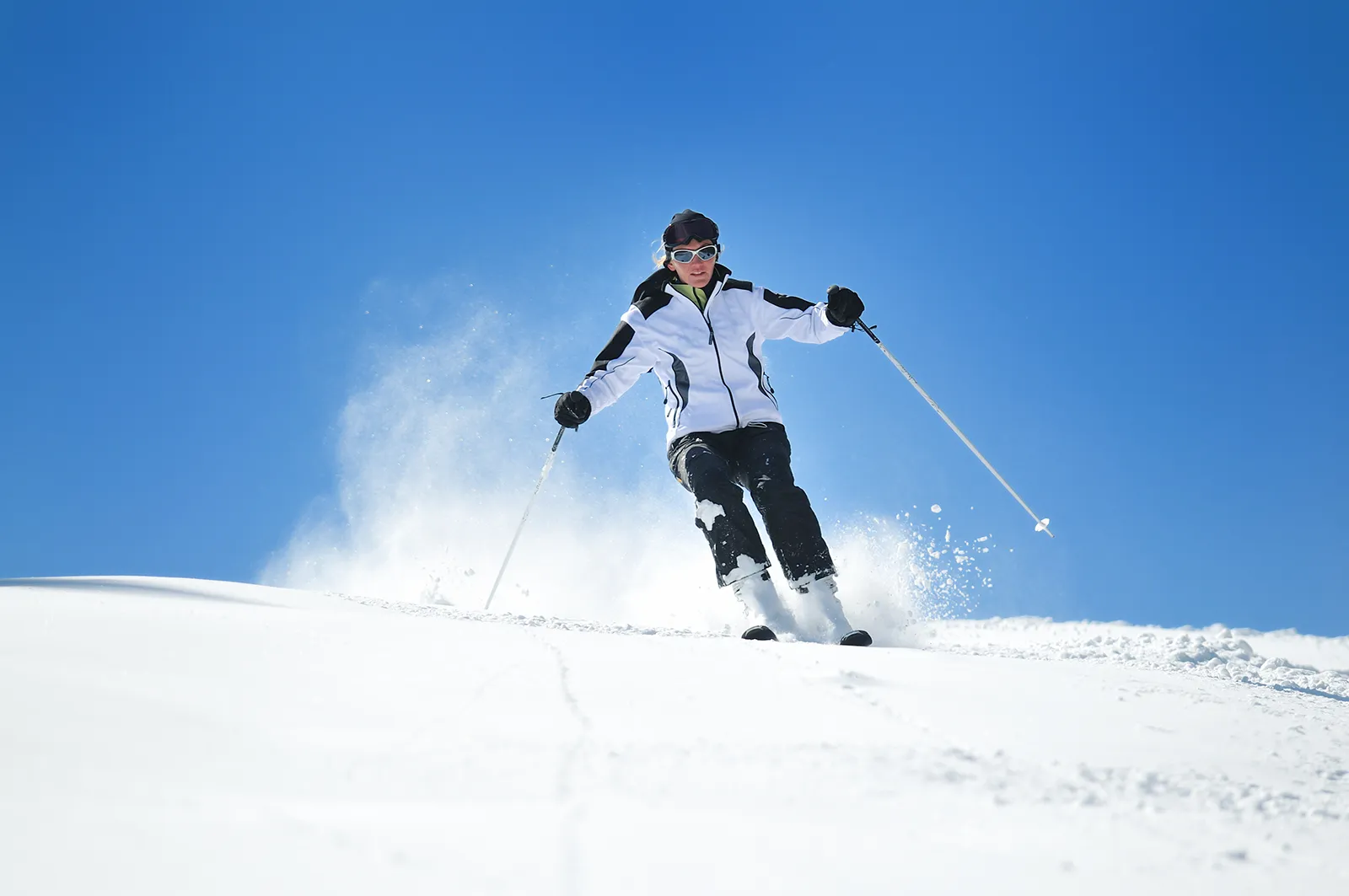 Skier on the slopes at Folgaria, Italy